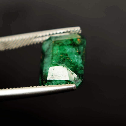 GEMHUB Loose Gemstones For Jewelry Making 5.80 Carat Emerald Cut Natural Green Emerald Natural Gemstones for Jewelry Pendants