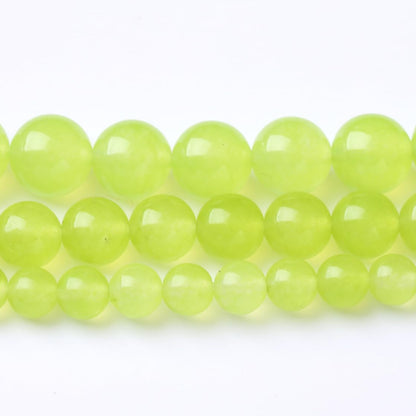 45PCS 8MM Natural Apple Green Chalcedony Beads Round Loose Stone Beads for Jewelry Making DIY Energy Stone Healing Power Bracelet 15"