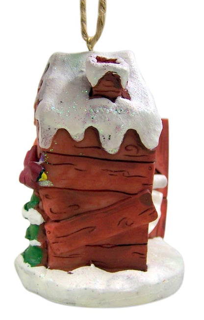 Cape Shore Santa in Outhouse Making His List Resin Christmas Ornament