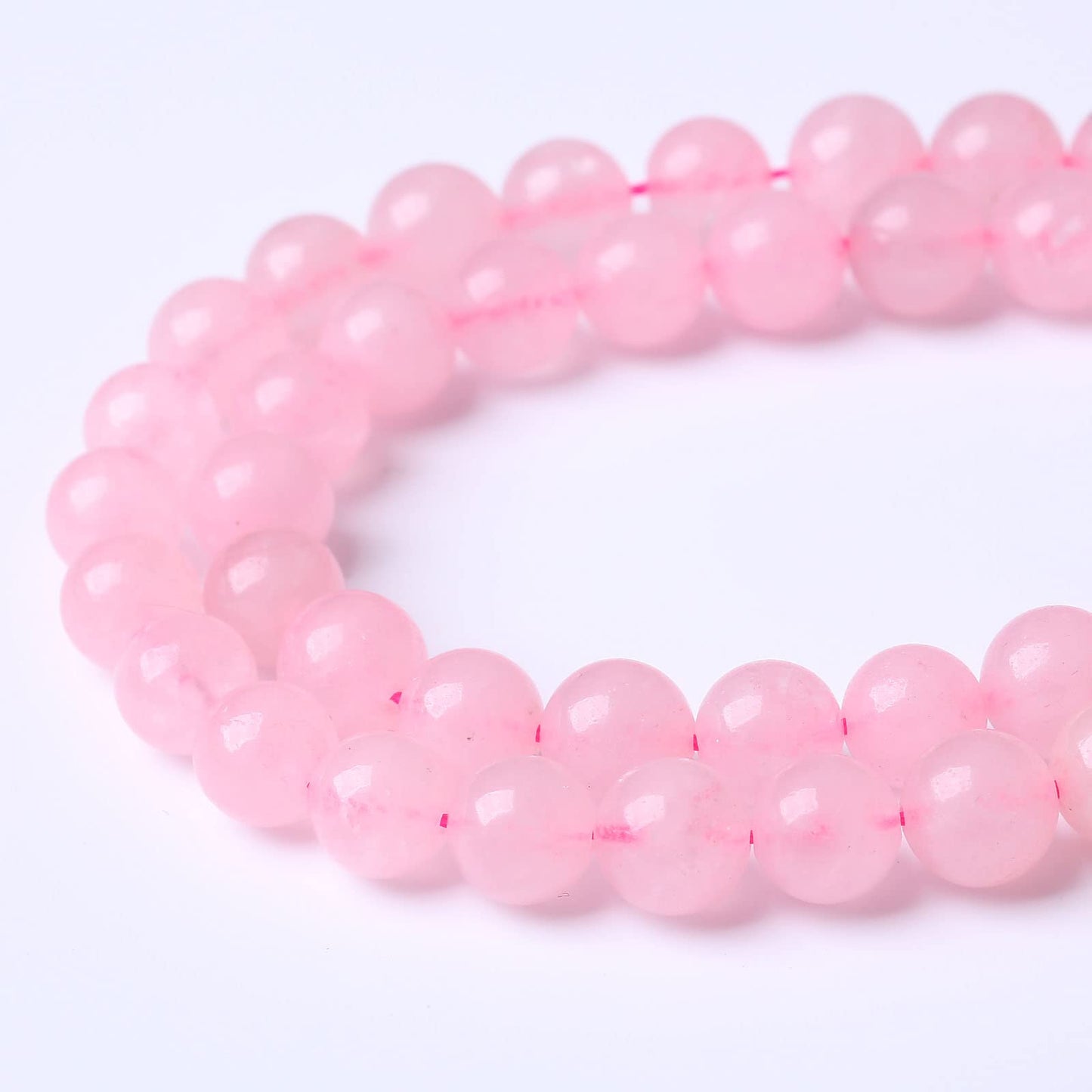 36PCS 10MM Beads Natural Amethyst Stone Pink Crystal Quartz Gemstones for Jewelry Making DIY 15Inches