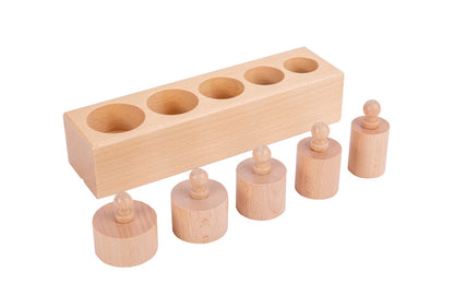 Montessori Toys for Babies 6-12 Months Wooden Knob Log Cylinder Blocks Development Sensory Toys for Toddlers Montessori Baby Games Educational Toys(4 Piece Set)