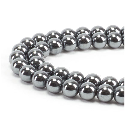 Cherry Tree Collection | 100PCS 6mm Hematite Gemstone Round Beads for Jewelry Making | Includes Storage Box, Elastic String, and Needles