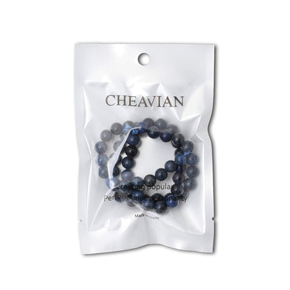 CHEAVIAN 45PCS 8mm Natural Dumortierite Gemstone Round Loose Stone Beads for Jewelry Making Crafts Design 1 Strand 15"