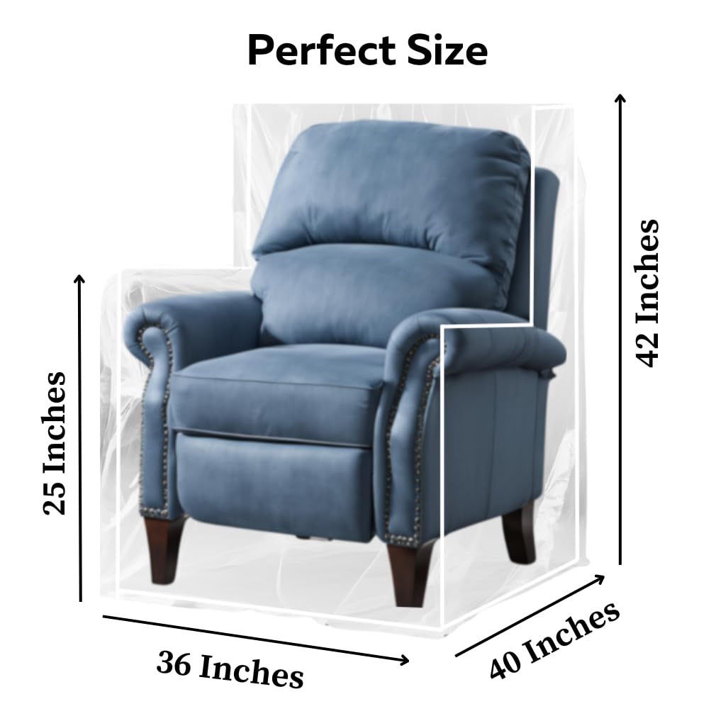 Evelots Clear Plastic Recliner Cover - Thick Heavy Duty Vinyl Armchair Cover for Protection Against Cat & Dog Clawing - Stain & Dust Protector - Waterproof Slipcover for Moving & Storage