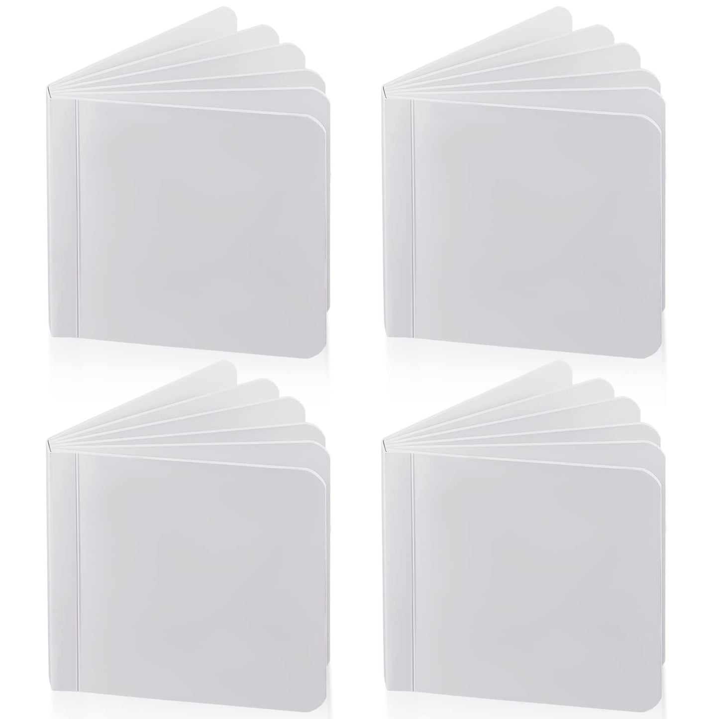 Gueevin 4 Pcs Hardcover Blank Board Book for Kids Chunky Thick Pages Book for Students Adults Sketching Drawing Writing School Office (5 x 5 Inch)