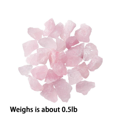 Apengshi 1/2 lb(230g） Natural Rose Quartz Crystal Tumbled Rough Stone Healing Crystal Chakra Raw Stone Meditation Reiki Collection