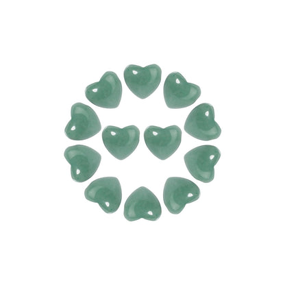 Yochus 5pcs Green Turquoise Natural Heart Stone Beads，12mm Healing Energy Gemstone for Jewelry Making Earring Necklace DIY