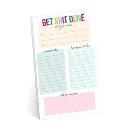 Get Shit Done to Do List / 6" x 10" Hilarious Sticky Note Fill in Task List / 50 Sheets Per Pad/Snarky Sticky Note Schedule Checklist/Made in USA