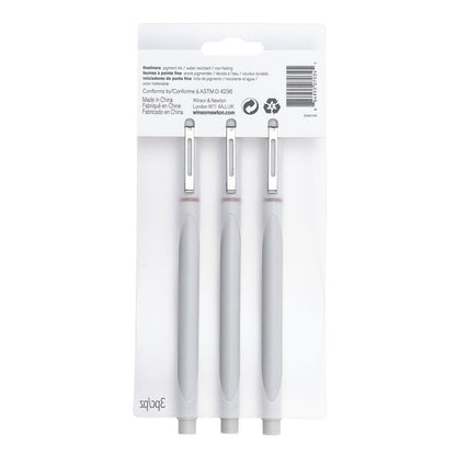 Winsor & Newton Fineliner Fine Point Pen Set, Assorted, Set of 3, Sepia