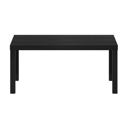 Furinno CLASSIC Coffee Table, Modern Rectangle Coffee Table with 1.8" Triple Thick Tabletop, Side Table, Toolless Assembly, for Living Room, Home Office, Black