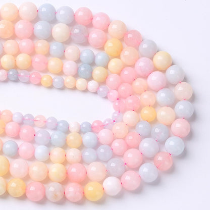 36pcs 10mm Natural Stone Morganite Beads Round Loose Beads for Jewelry Making DIY Bracelets Necklaces Crystal Energy Healing Stone Beads 15" (10mm, Morganite)