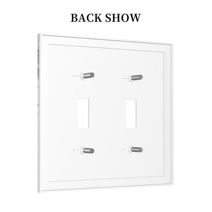 Green Eucalyptus Leaves Vine Nature Plants Decorative Switch Plates 2 Gang Double Toggle Outlet Light Switch Cover Wall Plate Electrical Faceplate for Bedroom Living Room Decor