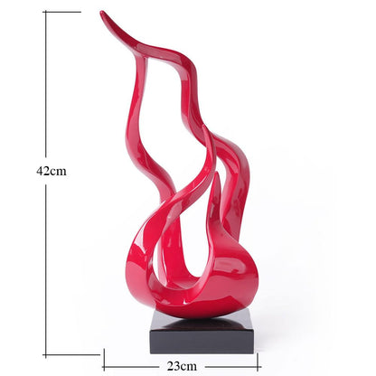 NENBOLEC Abstract Sculpture Decor Modern Art Gift Holy Flame Figurine Statue for Bookshelf Table Desktop Office Red 16.5 Inch