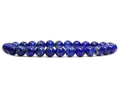 Angelstones Handmade Natural Lapis Lazuli Healing Gemstone 6mm Round Beads Stretch Crystal Bracelet 7 Inch Unisex