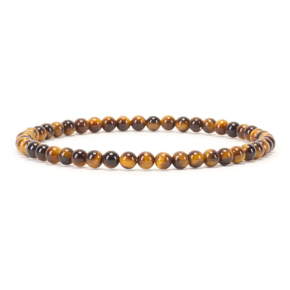 Cherry Tree Collection - Small, Medium, Large Sizes - Gemstone Beaded Bracelets For Women and Men - 4mm Round Beads (Tiger's Eye, Small)