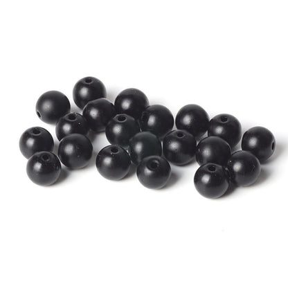 100Pcs Natural Stone 6mm Glass Black Matte Beads Round Loose Gemstone Energy Healing Beads Hole Size 1mm DIY Smooth Beads Jewelry Making