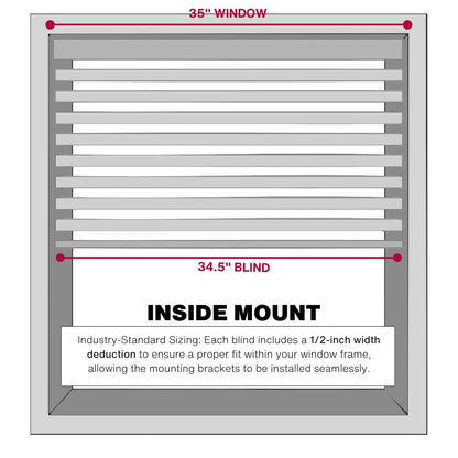 Lotus & Windoware Cordless, 2 Inch Faux Wood Blind, 35" Wide x 60" Long, Window Blinds, Blinds & Shades, Blinds for Indoor Windows, Smooth, Bright White - 35" x 60",Bright White
