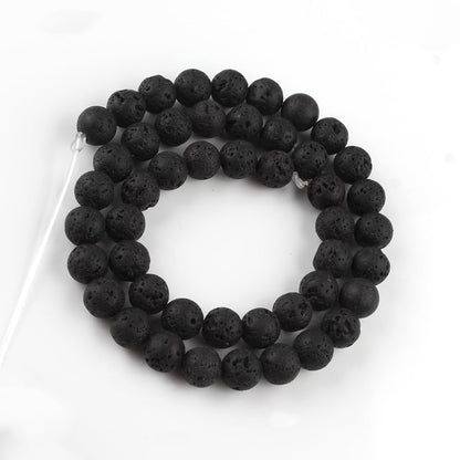 8mm Black Lava Rock Natural Stone Beads Round Loose Beads for Jewelry Making Yochus DIY Beads Bracelet Necklace