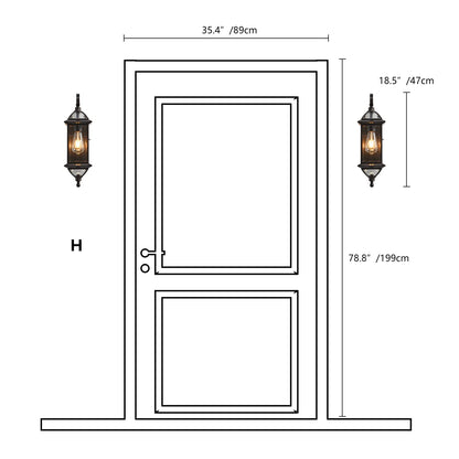Milaii 18.5" H Copper Outdoor Wall Lights Exterior Waterproof Wall Sconce Light Fixture E26 Socket Oil Rubbed Bronze Porch Light with Clear Glass Lantern Wall Lamp for Front Porch Garage Patio