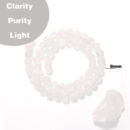 Raicegs 100pcs 8mm Selenite Beads Natural Gemstone Beads Round Loose Beads for Jewelry Making DIY Bracelets Necklace