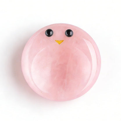 ZHIYUXI Rose Quartz Crystals Emotional Support Worry Stones for Anxiety Relief Items Stress Relief Gifts Encouragement Gifts for Women Smile Worry Stones Calming Gifts Mothers Day Gifts