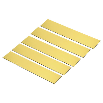 Generic 10"x2" Blank Engraving Name Plate, 5 Pack Personalized Custom Office Desk Name Plates for DIY Laser Printing, Golden