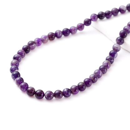 8mm 45pcs DIY Natural Amethyst Stone Beads Round Healing Crystal Gemstone Loose Beads for Jewelry Making Handmade Bracelet Necklace