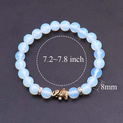 KSQS Elephant Yoga Healing Bracelet for Women, 8mm Natural Stone Chakra Bracelet Stress Relief Aromatherapy Essential Oil Diffuser Bracelet(#45)