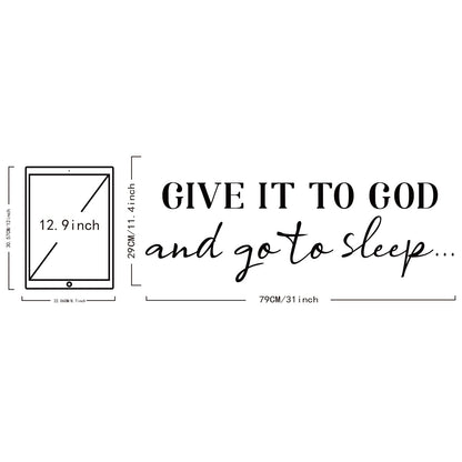 SUPERDANT Wall Decals Give It to God Quotes Wall Stickers Vinyl Art Decor Stickers DIY Saying Vinyl Art Decal Sticker Home Decoration for Living Room Bedroom Kitchen School Dormitory Wallpaper Decor