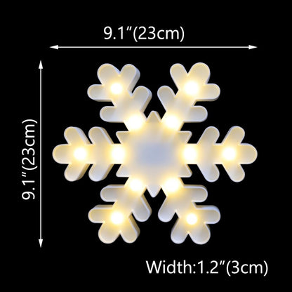 Vicila Snowflake Marquee Sign Christmas Lights, LED Night Lights Table & Wall Lamp for Bedroom, Kids' Room, Nursery Room, Home, Christmas Decorations - White Snowflake