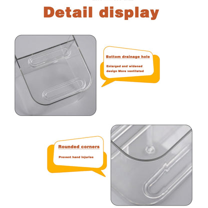 Adhesive Wall Mount Organizer Box,Acrylic Shelves for Wall,No Drilling Hang Walls,with Self Adhesive Tape,Automatic Draining for Bathroom, Kitchen, Living Room - Clear (Small)