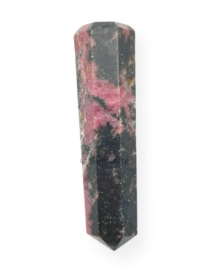 WholesaleGemShop 3 Inch (70 mm) Gemstones RHODONITE Obelisk Tower Jumbo Facet Aura Rock Crystal Natural Polished Earth Wand Spirit