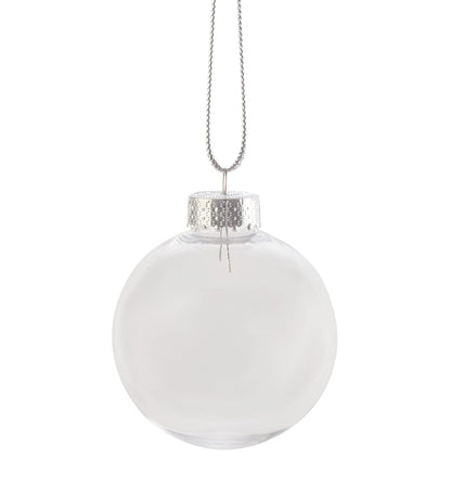 Creative Hobbies® - Bulk Value Pack of 25 pcs - 67mm (2-5/8 Inch) Round Clear Plastic Ball Ornaments - Great for Crafting DIY Christmas Ornaments