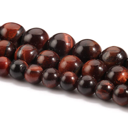 60pcs 6mm Red Tiger Eye Beads Natural Gemstone Beads Round Loose Beads for Jewelry Making