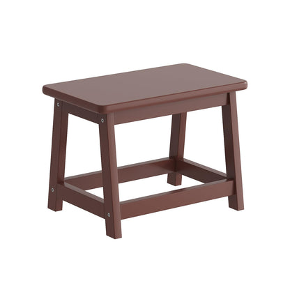 PULIJIAJU Wooden Step Stool for Adults and Kids, Step Stool for High Bed with Non-Slip Feet, Vanity Bench for Bedroom, Living Room and Kitchen (Coffee-Small)