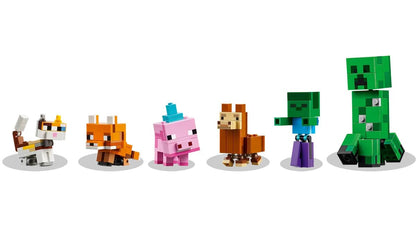 LEGO Minecraft 21281 Baby Pig’s Birthday Celebration – 351-Piece Build & Play Set with Creeper, Baby Pig, Fox, Llama, Cat, Zombie Mobs + Buildable Cake (Ages 8+)