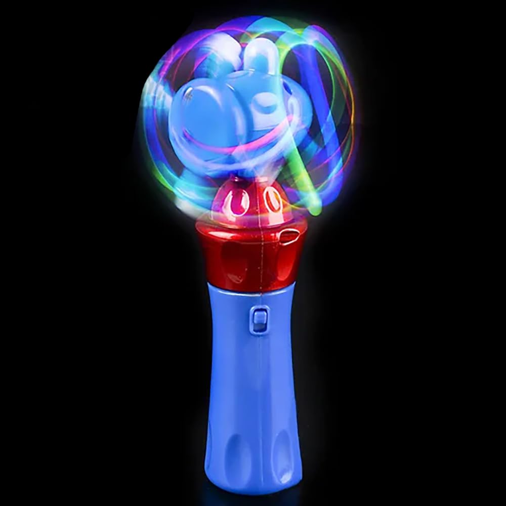 The Dreidel Company Light-Up Orbiter LED Spinning Wand, with Push Button, 7" Inches, Great Gift Idea for Boys, and Girls, Birthday Party Favor, Events, and Gatherings (Single)
