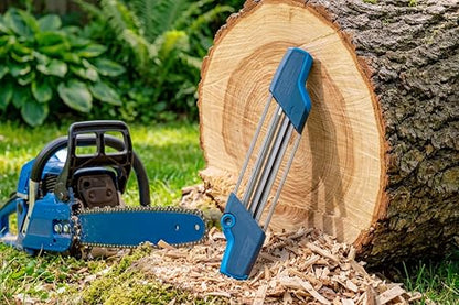 PFERD CS-X Chainsaw Chain Sharpener, 13/64” File for 3/8” Low Profile Chains, 2-in-1 Chainsaw Sharpener and Depth Gauge Tool, Easy Handheld Chain Sharpening (Pack of 1) - Part 17303