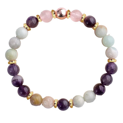 SAMPOW Healing Stone Bracelet for Women, Healing Stones Yoga Bead Bracelets Calming Stretch Bracelet Anxiety Relief Stress Relief Gifts