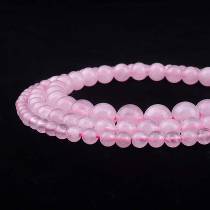 ICAI Beads 10mm Natural Rose Quartz Gemstone Round Loose Beads for Jewelry Making (36-34pcs)