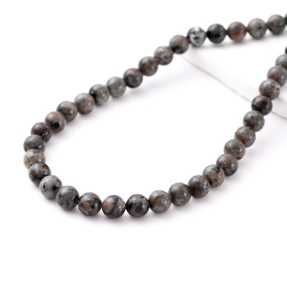 8mm 45pcs DIY Natural Flame Stone Yooperlite Beads Round Healing Crystal Gemstone Loose Beads for Jewelry Making Handmade Bracelet Necklace