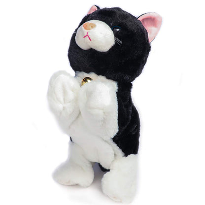 Smalody Interactive Plush Toys, Novelty Sound Control Mechanical Cat Electronic Pets Robot Cat Gift for Children (Black)