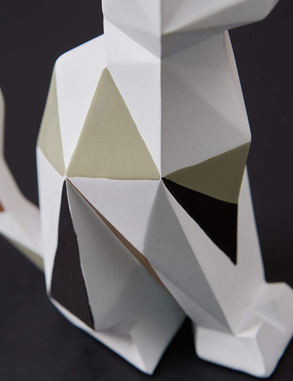HAUCOZE Cat Statue Modern Animal Sculpture Home Decor Geometric Art for Living Room Office Desktop Gift 7.3 Inch