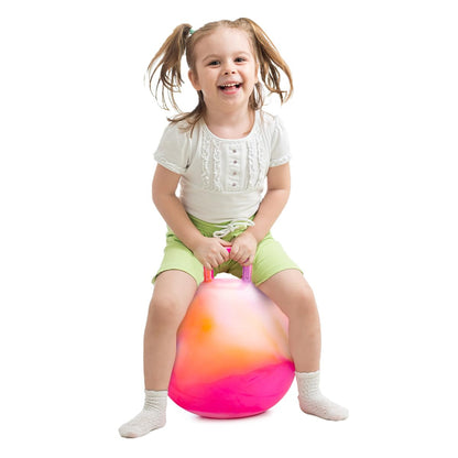 INPODAK Hopper Ball 18 Inch Bouncy Ball with Handle for Kids, Hippity Hop Jumping Bounce Hopping Toy for Boys Girls Ages 3-6 Includes Pump and Gift Box Great Gift for Birthday