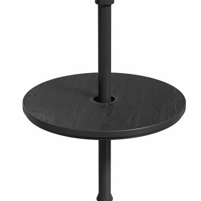 Diyfire Umbrella Table, Umbrella Side Table, Patio Umbrella Table Tray with Hole, Beach Umbrella Base Table, Outdoor Table with Umbrella Hole for Garden, Balcony, Deck, Poolside, Black