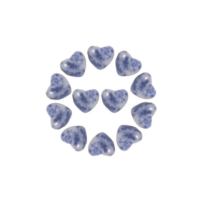 Yochus 5pcs Sodalite Natural Heart Stone Beads，12mm Healing Energy Gemstone for Jewelry Making Earring Necklace DIY