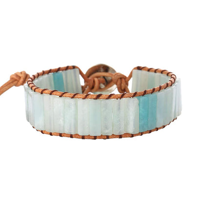 Plumiss Natural Amazonite Stone Bead 1 Wrap Braclet Jewelry Gift for Women