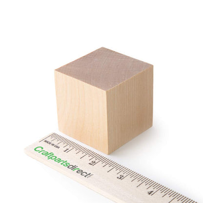 2 inch Maple Wood Cube - 50 Pack, Natural Solid Wooden Square Blocks, Unfinished – for Arts, Craft, and DIY People