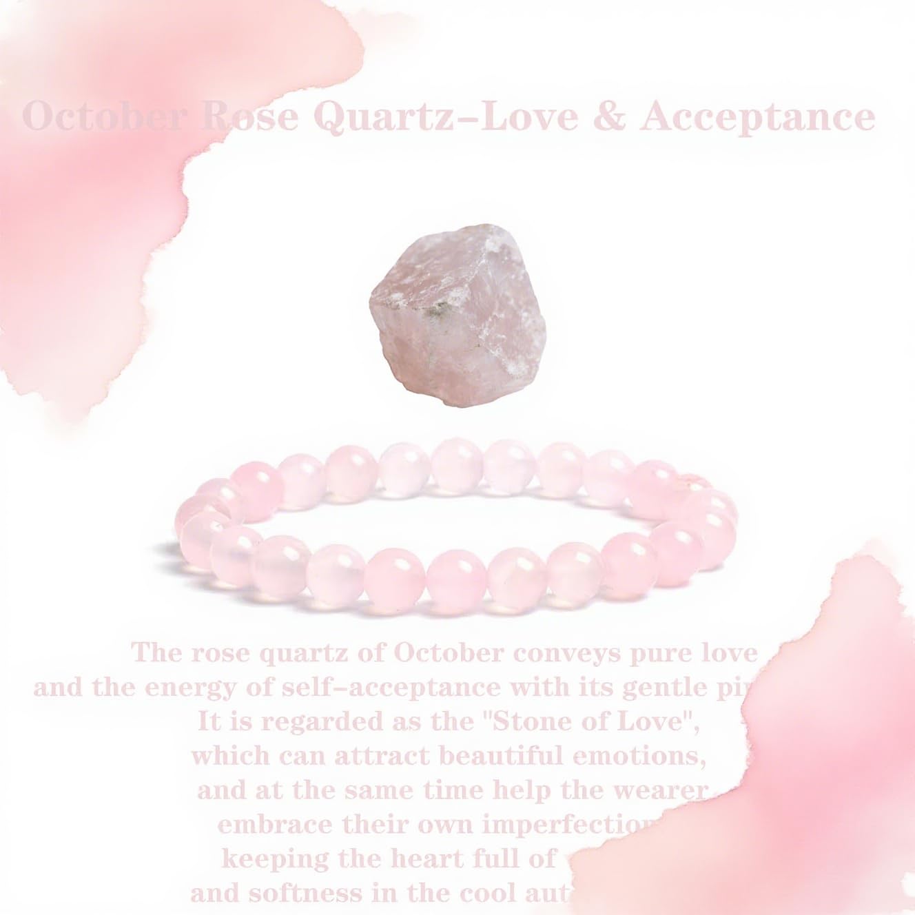 Crgwxzl October Birthstone Bracelets for Women Men,Healing Crystal Protection Stone Rose Quartz Beads Bracelet,String Wrap Zodiac Month Bracelets Birthday Jewelry Gifts