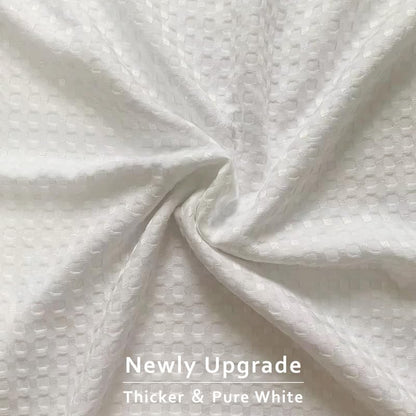 MIYE Pleated Waffle Weave Bed Skirt, Tailored Dust Ruffle 16 Inch Drop Easy Fit, Machine Washable, No Split Corners (White, King - 16" Drop)